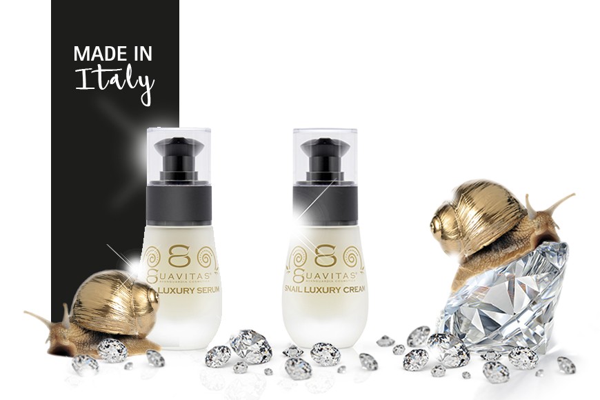 Cosmetici a base di Bava di Lumaca e Peptidi di Diamante orgogliosamente Made in ITALY